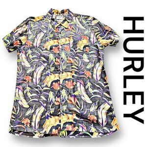 Hurley Mens Size XLarge Classic Fit Fat Cap Short-Sleeve Shirt Reverse Print